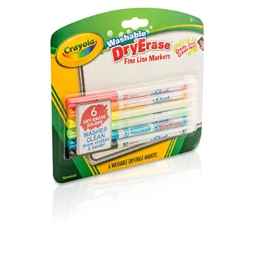 Vibrant Crayola Dry Erase Markers 6 Pack for Kids