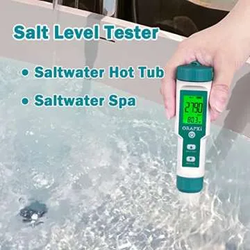 ORAPXI Pool Salt Tester 5-in-1 pH and Salinity Meter