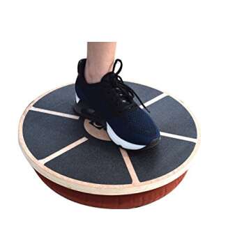 GABO Board - Fully Adjustable Wooden Wobble Balance Trainer - Perfect for Standing Desk, Rehab, Yoga and Much More - Free eBook - Improve Your Balance, Improve Your Life (Adjustable Round)
