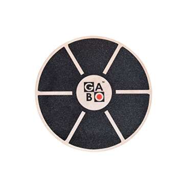 GABO Board - Fully Adjustable Wooden Wobble Balance Trainer - Perfect for Standing Desk, Rehab, Yoga and Much More - Free eBook - Improve Your Balance, Improve Your Life (Adjustable Round)