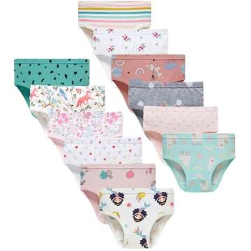 Boboking Toddler Kids Briefs Girls Cotton Underwear Comfortable Panties 4years Pink White