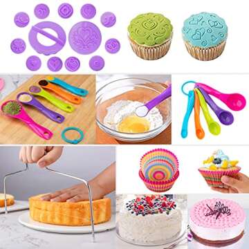 Cake Decorating Supplies Kit Tools 356pcs, Nifogo Baking Accessories with Cake Turntable, Pastry Piping Bag, Piping Icing Tips for Beginners