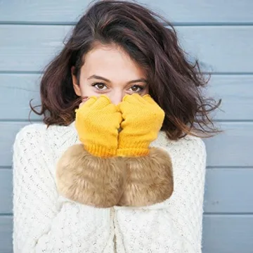 Faux Fur Wrist Warmers - 3 Stylish Pairs for Women