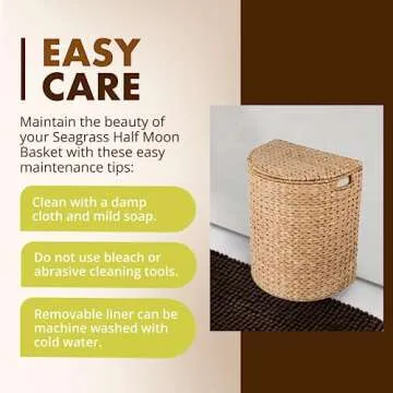 Handwoven KOUBOO Seagrass Half Moon Basket for Home