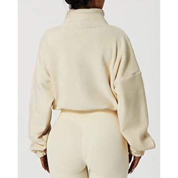 QINSEN Women's Warm Polar Fleece Bomber Jacket Winter