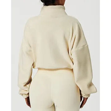 QINSEN Women's Warm Polar Fleece Bomber Jacket Winter