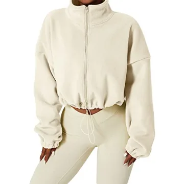 QINSEN Women's Warm Polar Fleece Bomber Jacket Winter