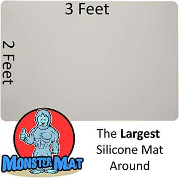 MonsterMat 36x24 Inch Extra Large Silicone Table Protector Craft Mat for Painting, Clay, Projects, A...