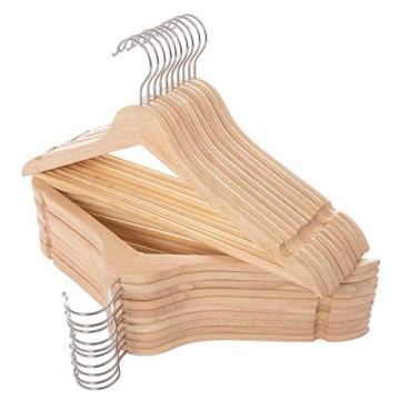 Elong Home Solid Wooden Hangers 20 Pack - Elegant Storage Solution for Every Wardrobe