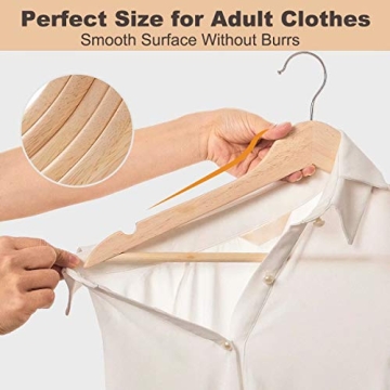 Elong Home Wooden Hangers 20-Pack for Clothes Organization