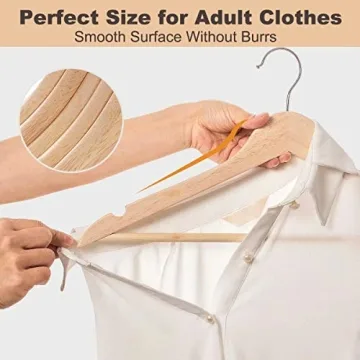 Elong Home Wooden Hangers 20-Pack for Clothes Organization