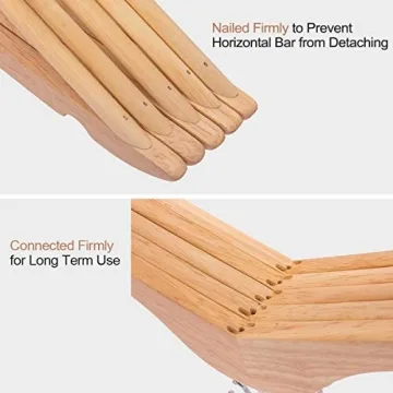 Elong Home Wooden Hangers 20-Pack for Clothes Organization