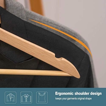 Elong Home Wooden Hangers 20-Pack for Clothes Organization