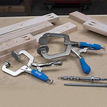 Kreg Jig R3 Master System with Starter Screw Kit & Classic 2" Face Clamp - Clamps for Woodworking - Premium Wood Clamps for Woodworking