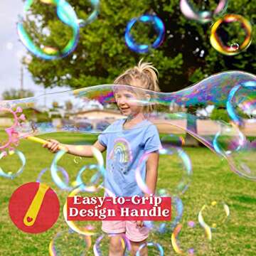 JOYIN Big Bubble Wands Set with with Tray, 21" Giant Bubble Wands Bulk for Kids, Summer, Outdoor Pla...