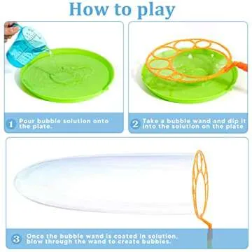 JOYIN Big Bubble Wands Set with with Tray, 21" Giant Bubble Wands Bulk for Kids, Summer, Outdoor Play Period & Birthday Party & Games, 6 Pcs Solution Suitable, Suitable for All Age People