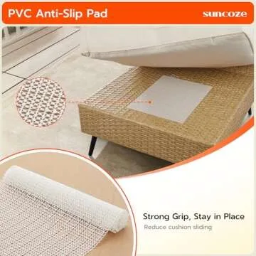 SUNCOZE Outdoor Sectional Furniture, 6 Pieces Outdoor Patio Furniture Sets PE Rattan Wicker Sofa Set, All Weather Patio Conversation Set with Cushion and Ottoman for Deck, Lawn and Pool