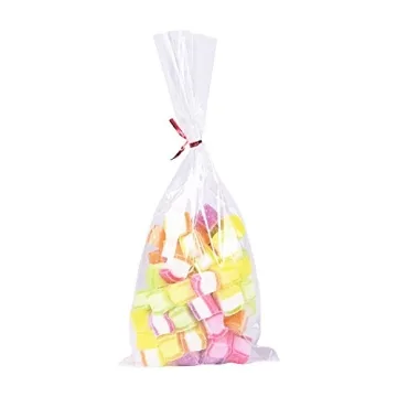 Premium 200 Pcs Cellophane Treat Bags with Twist Ties