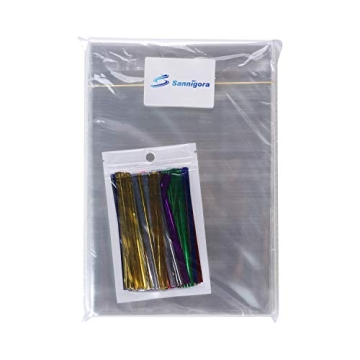 Premium 200 Pcs Cellophane Treat Bags with Twist Ties
