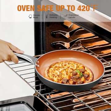 KOCH SYSTEME CS Premium Non-Stick Induction Frying Pan Set - 10"&12" Nonstick Frying Pan Sets with L...