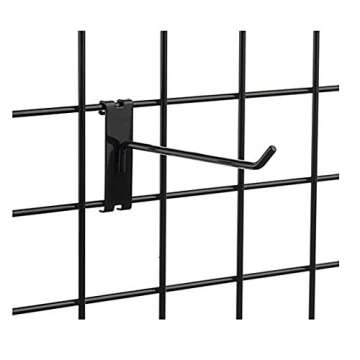 NAHANCO GWH6B 6" Black Gridwall Peg Hooks (Pack of 12)