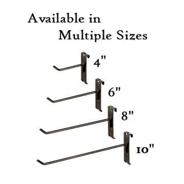NAHANCO GWH6B 6" Black Gridwall Peg Hooks (Pack of 12)