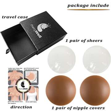 PRETTYWELL Waterproof Nipple Covers for Women - Reusable Pasties