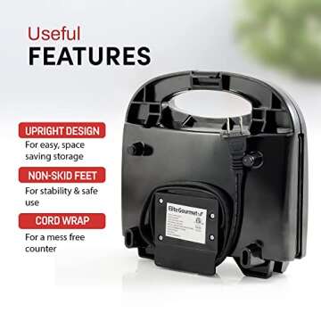 Elite Gourmet EWM-2207# Electric Non-Stick Belgian Waffle Maker Iron, Breakfast, Sandwiches, Snacks,...