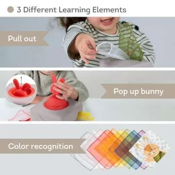 Taf Toys Baby Tissue Box Montessori Toys for Babies - Sensory & Motor Skills Development Silicone To...