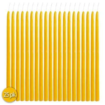 Hyoola Thin Beeswax Taper Candles - 25 Pack - Natural & Elegant
