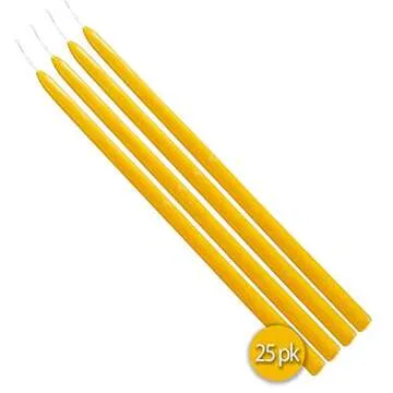 Hyoola Thin Beeswax Taper Candles - 25 Pack - Natural & Elegant