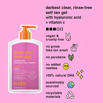 b.tan Clear Self Tan Gel & Face Mist Kit | Glow Your Own Way + Mist Bundle - Transfer-Resistant Self...
