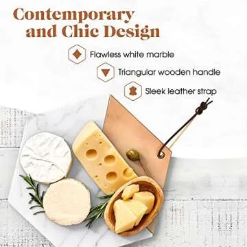 American Atelier Modern Hexagon Shaped Marble Cutting Board | Marble Cutting Boards for Kitchen | Marble Charcuterie Board | Marble Cheese Board | Marble Slab for Cheese, Charcuterie, Bread, & More