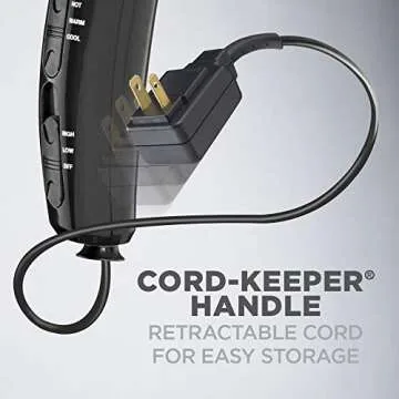 Conair 1875 Watt Cord Keeper Hair Dryer, Black - Amazon Exclusive