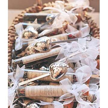 HSKOTEA 20PCS Tea Infuser, Tea Strainer with Handle, Premium Tea Infusers for Loose Tea, Tea Steeper for Tea Flavoring Herbal Spices Seasonings