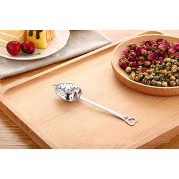 HSKOTEA 20PCS Tea Infuser, Tea Strainer with Handle, Premium Tea Infusers for Loose Tea, Tea Steeper for Tea Flavoring Herbal Spices Seasonings