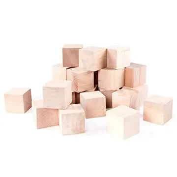 Super Z Outlet 1.5" Inch Unfinished Wood Blocks Cubes for Arts & Crafts DIY Projects (24 Pieces)