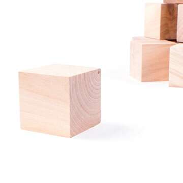 Super Z Outlet 1.5" Inch Unfinished Wood Blocks Cubes for Arts & Crafts DIY Projects (24 Pieces)