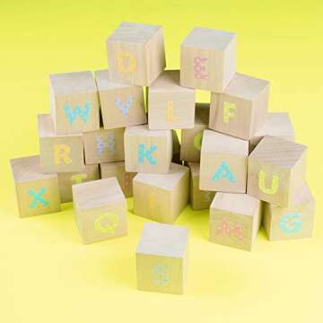 Super Z Outlet 1.5" Inch Unfinished Wood Blocks Cubes for Arts & Crafts DIY Projects (24 Pieces)