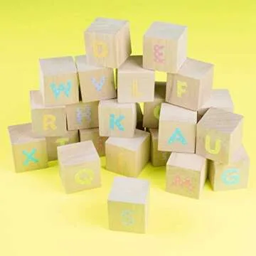 Super Z Outlet 1.5" Inch Unfinished Wood Blocks Cubes for Arts & Crafts DIY Projects (24 Pieces)