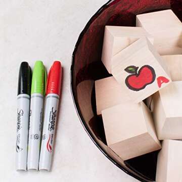 Super Z Outlet 1.5" Inch Unfinished Wood Blocks Cubes for Arts & Crafts DIY Projects (24 Pieces)