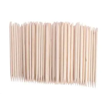 Yesker 100 Pcs Nail Art Orange Wood Stick Set for Manicures