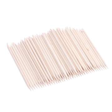 Yesker 100 Pcs Nail Art Orange Wood Stick Set for Manicures
