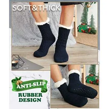 EBMORE Mens Cozy Fuzzy Slipper Socks for Winter Comfort