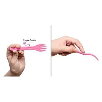 OmieBox Kids Utensils Set with Case - 2 Piece Plastic, Reusable Fork and Spoon Silverware with Pod for Kids, Travel, Lunch Boxes