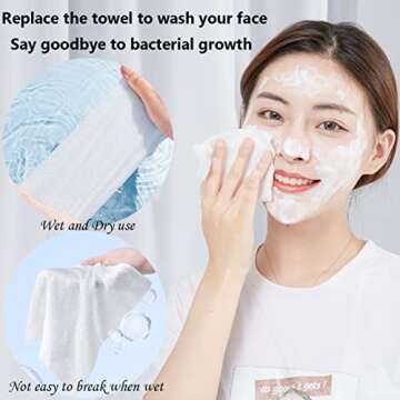 Disposable Face Towel 100 Count for Washing Soft Cotton Dry Wipes Facial Cloths Towelettes for Washi...