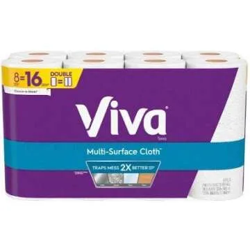 Viva Super Absorbent Paper Towels - 8 Big Rolls for Ultimate Cleaning