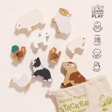 Le Toy Van Wooden Stacking Farm Toy for Kids