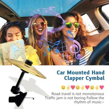 Compact Car Cymbals - Fun Music Accessory for Drivers