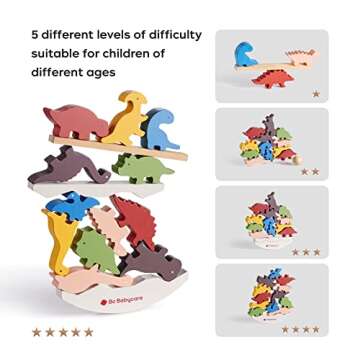 Dinosaur Wooden Stacking Blocks - Fun Educational Toys